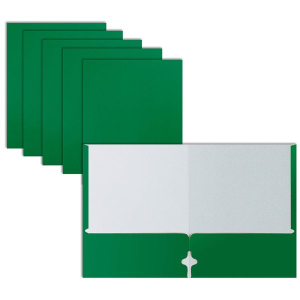 Better Office Products 2 Pocket Paper Folders Portfolio, Letter Size, Green, 50PK 80128